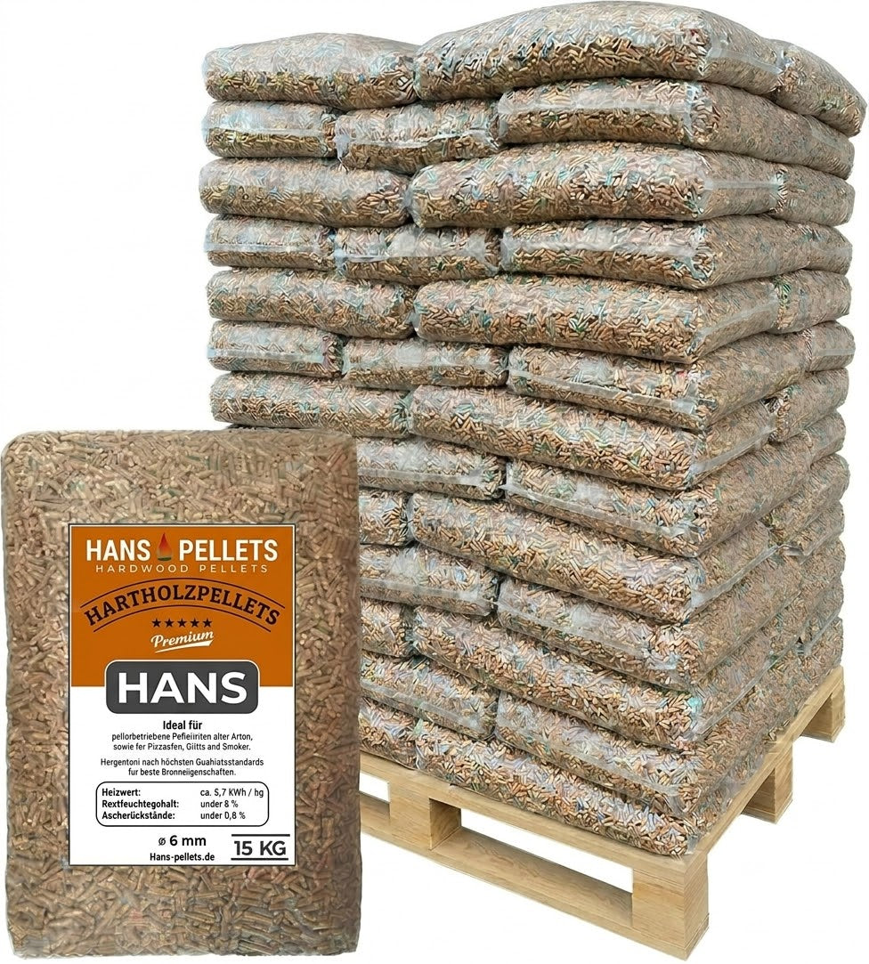 1 Palette von 15kg×70 (1050kg) ENplusA1 Zertifiziert HolzPellet Taschen