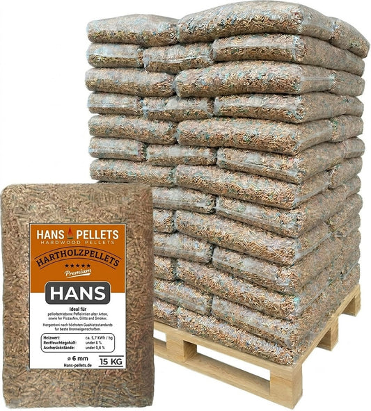 1 Palette von 15kg×70 (1050kg) ENplusA1 Zertifiziert HolzPellet Taschen